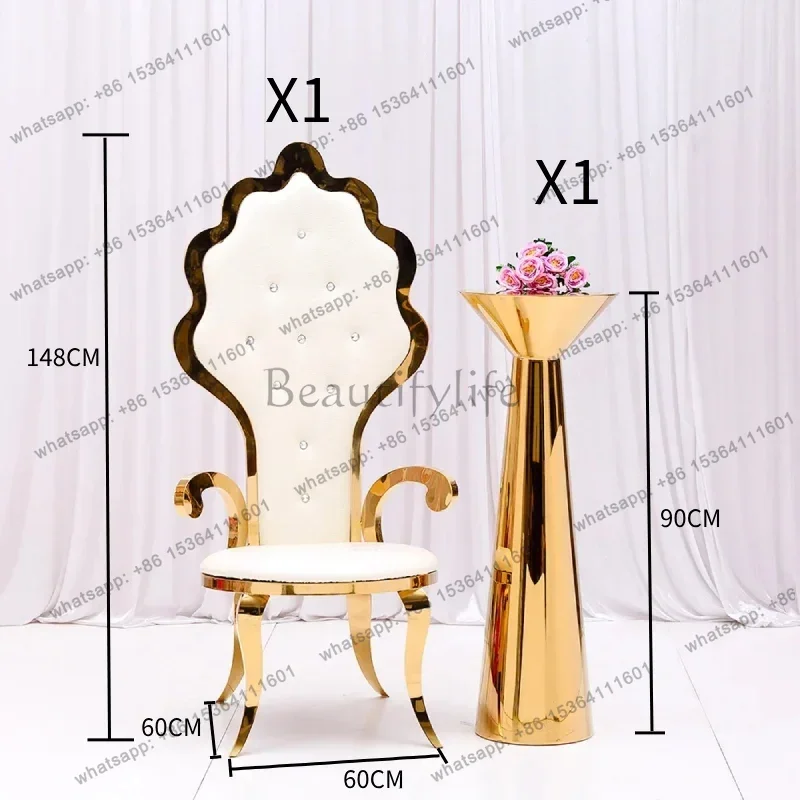z.Wedding Furniture Wedding Banquet Throne King Chair Hotel Wedding Fashion Design Stainless Steel