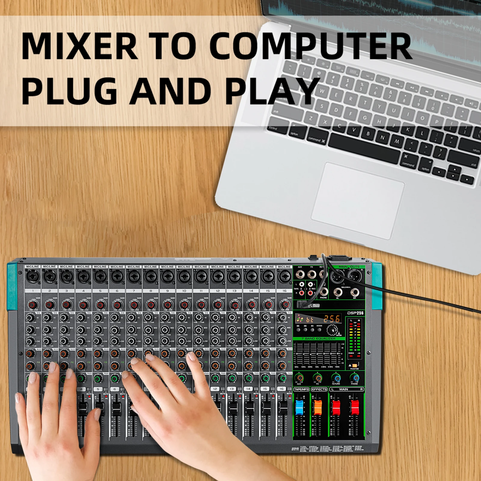 Depusheng MG16 Audio Console Mixer USB Connection 16 Channels Digital Professional Audio Mixer Console