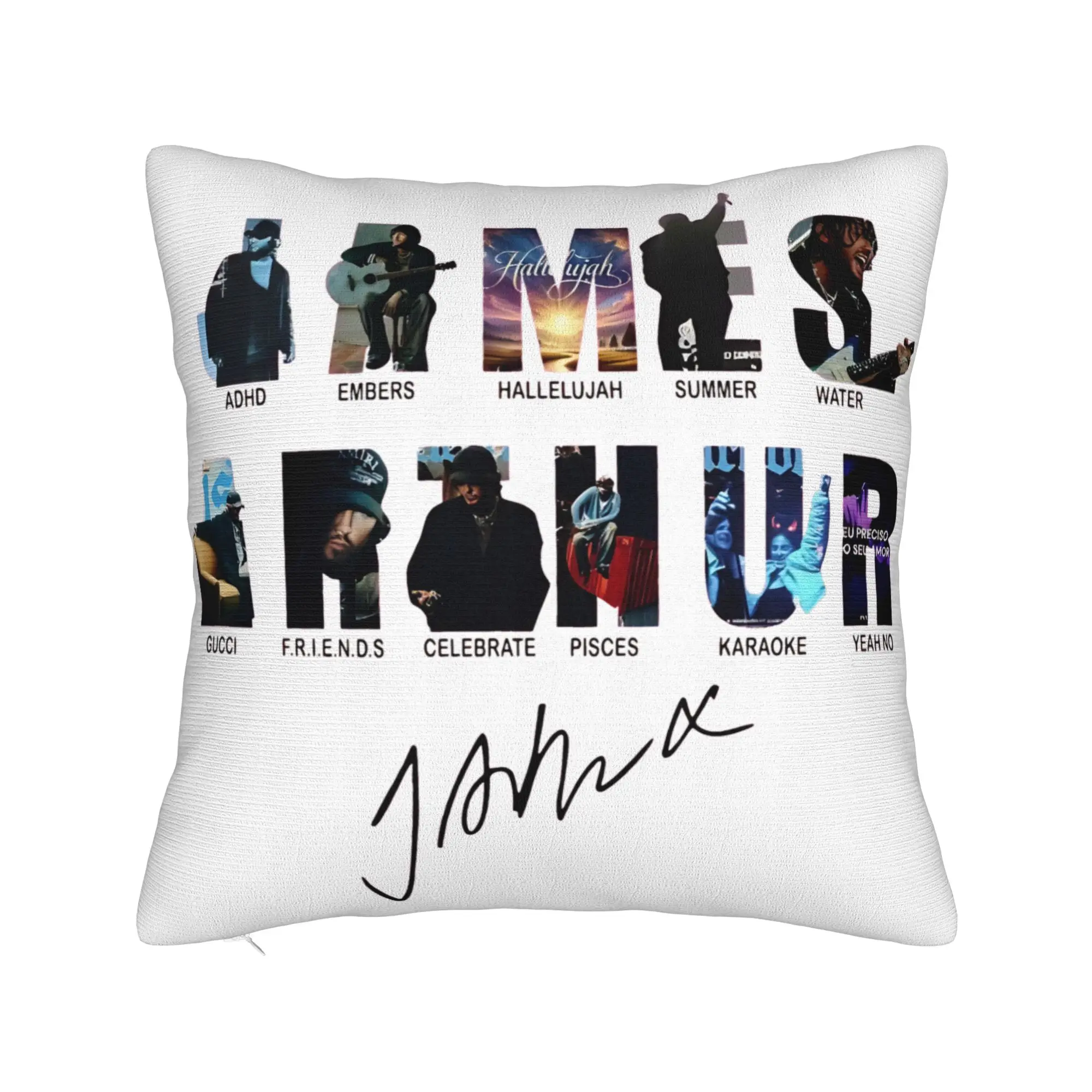 Home Decorations James Arthur Music Tour 2026 Pillowcase Accessories  Pillow Covers Square Multiple Sizes