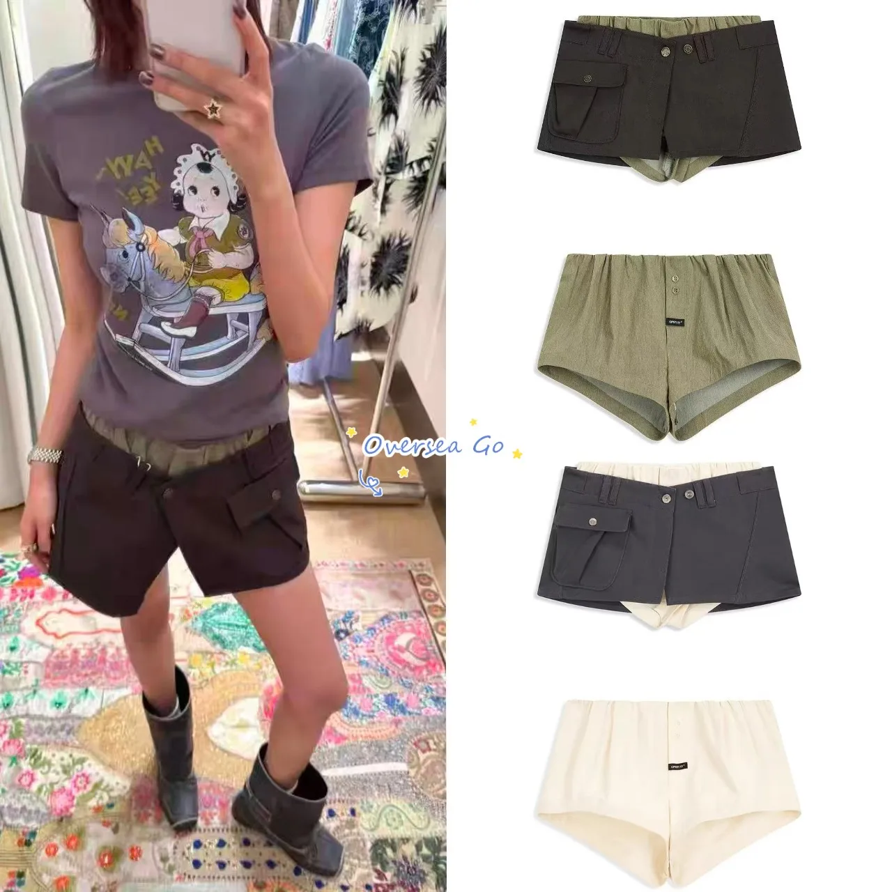 

Early Spring New Style Vacation Themed Skirt And Flat Angle Shorts Two Piece Set Women's Fashion Korean Version Breathab...