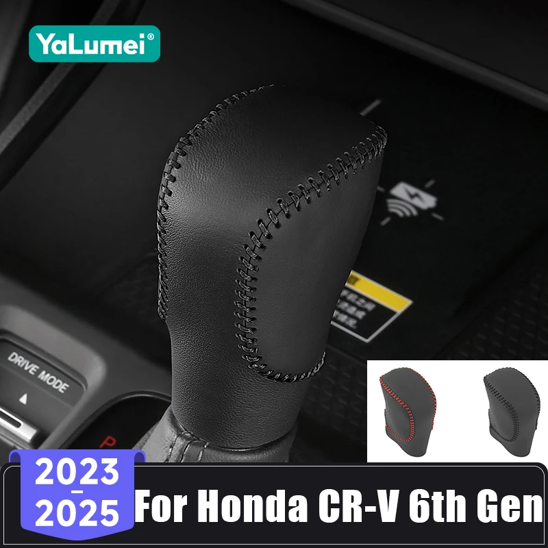 Für Honda CR-V CRV 6. Generation 2023 2024 2025 Auto Getriebe Kopf Schaltknauf Handgenähte Leder Abdeckung Schutz Hebel Halsbänder Zubehör