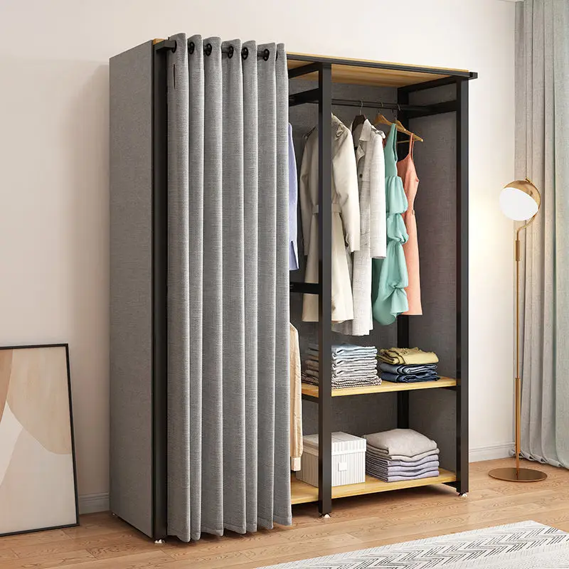 

Non-Woven Fabrics Wardrobe Coffee Fabric Closet Portable Folding Dust-proof Waterproof Storage Cabinet Bedroom Home Furniture