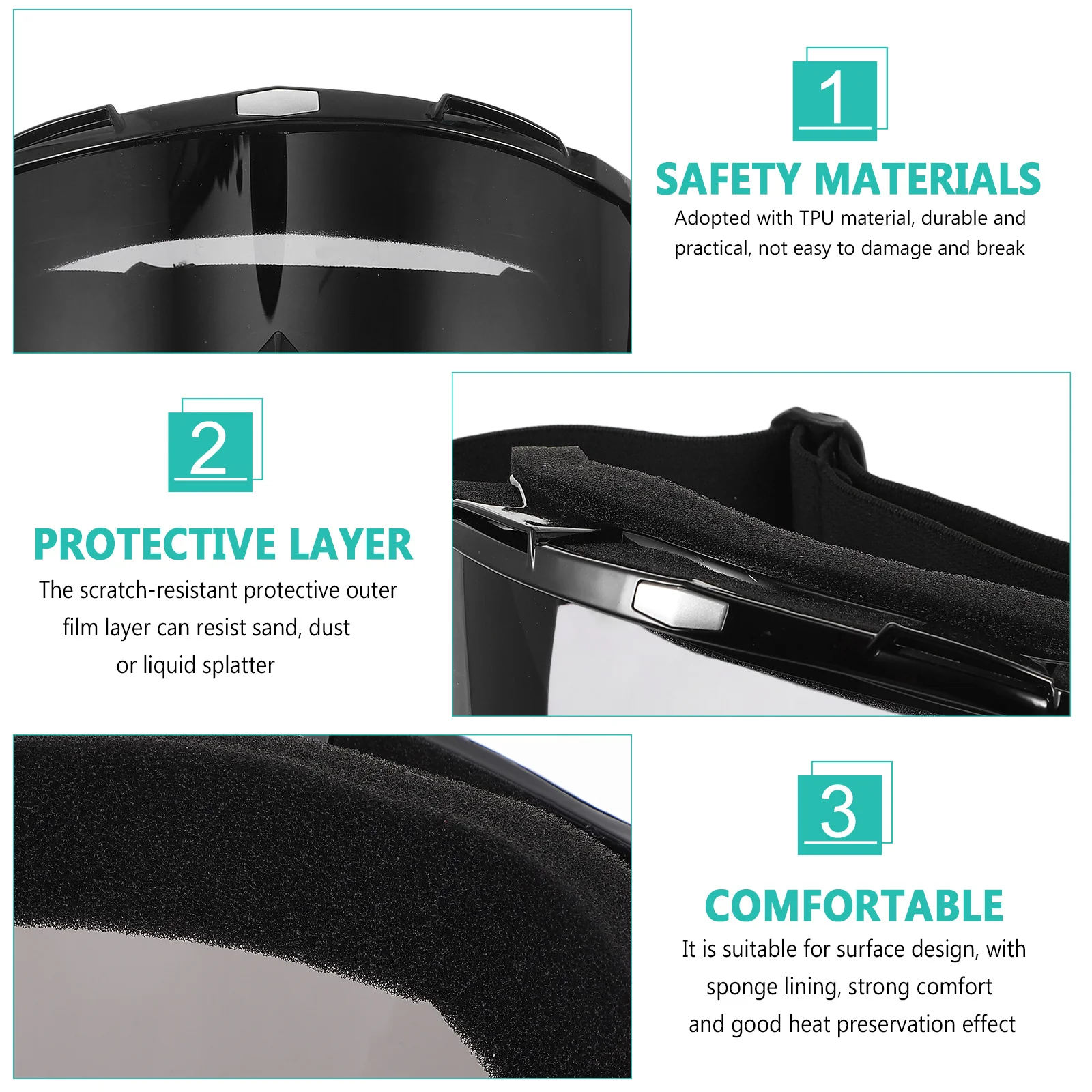 

Очки для верховой езды. Ветрозащитные уличные очки. Легкий материал ТПУ. Прочная резинка. Идеально подходит для езды на велосипеде, катания на лыжах в горах.