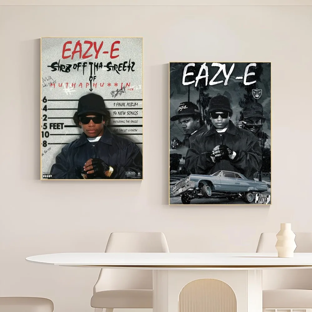 1pc Hip Hop Music Stars Ice Cube Eazy-E Poster Good Quality Prints Vintage Room Home Bar Cafe Decor Aesthetic Art Wall Painting