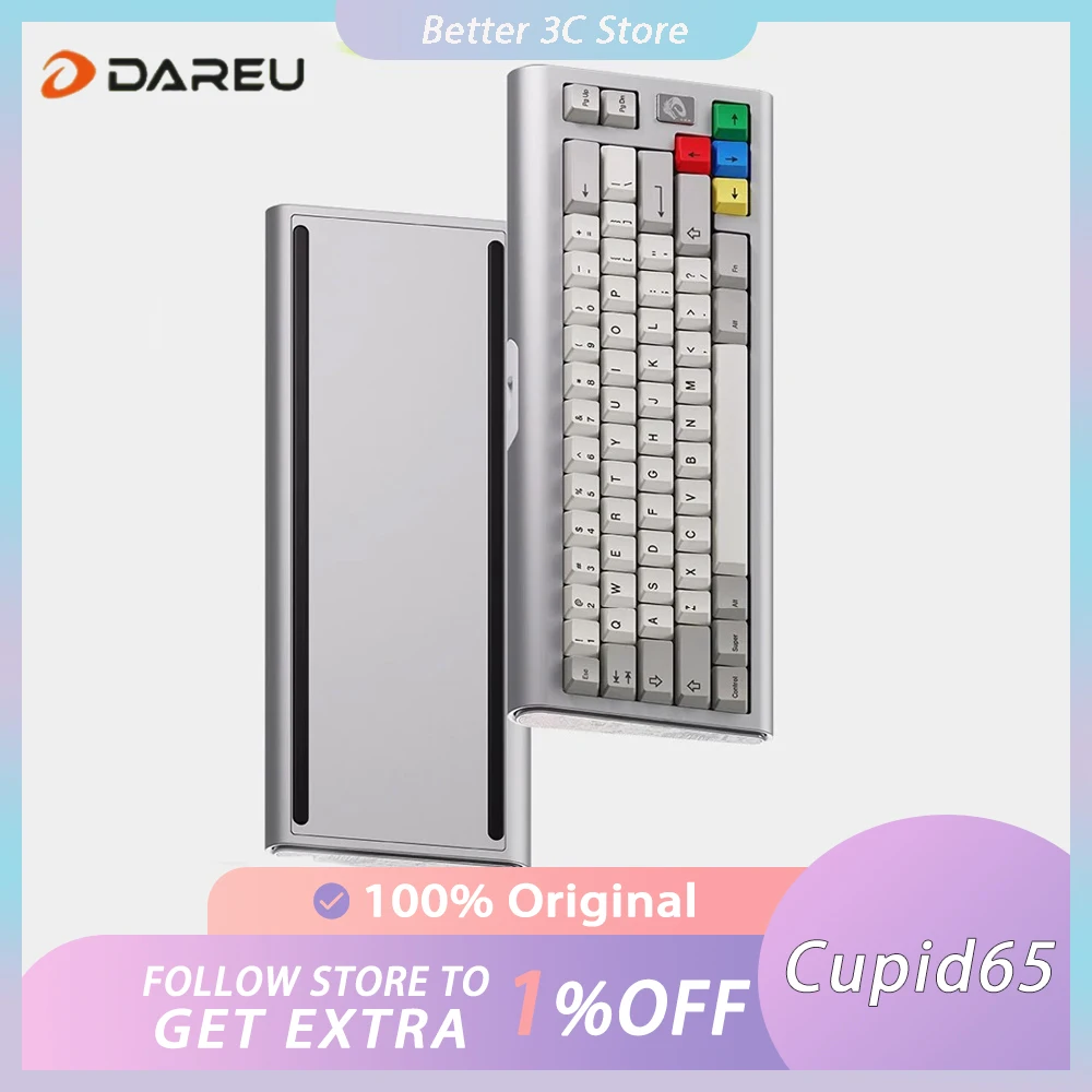 

Dareu CHAOSERA Cupid65 Mechanical Keyboard CNC Aluminum Alloy Double Mode Wired Gaming Keyboard RGB Gasket PC Gamer Accessories