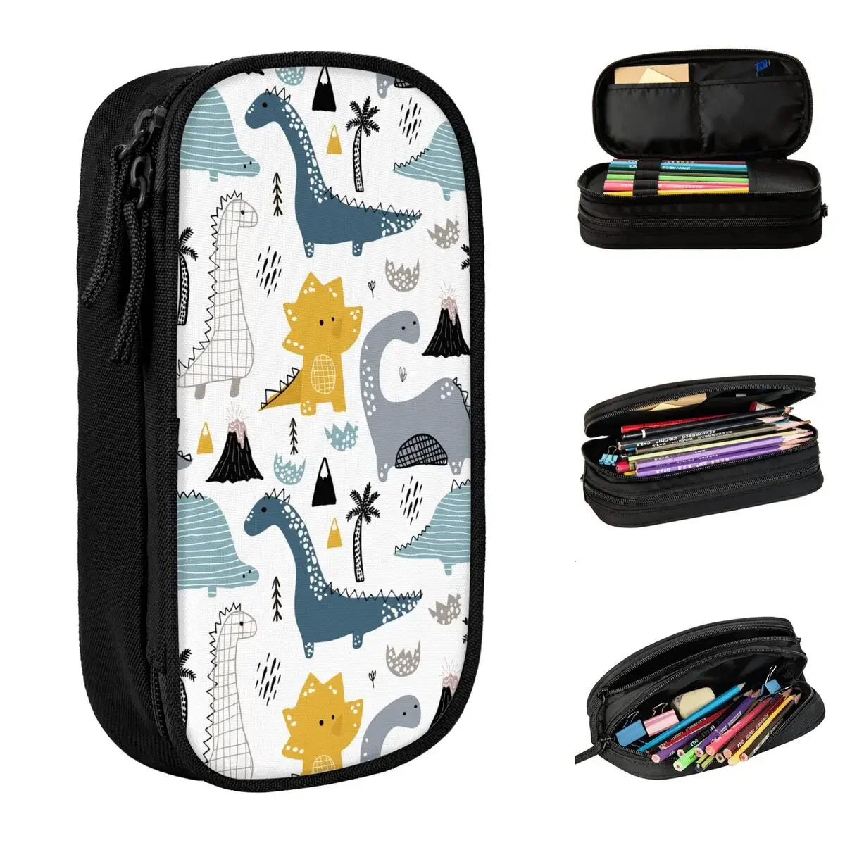 

Dinosaur Cartoon Cute Pencil Cases Pencilcases Pen for Student Large Storage Bag School Supplies Gifts Stationery