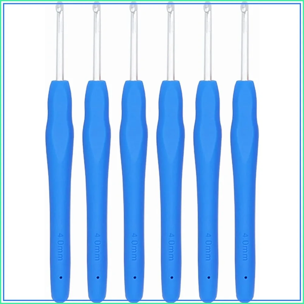 6 Pcs Ergonomic Aluminum Crochet Hooks Set