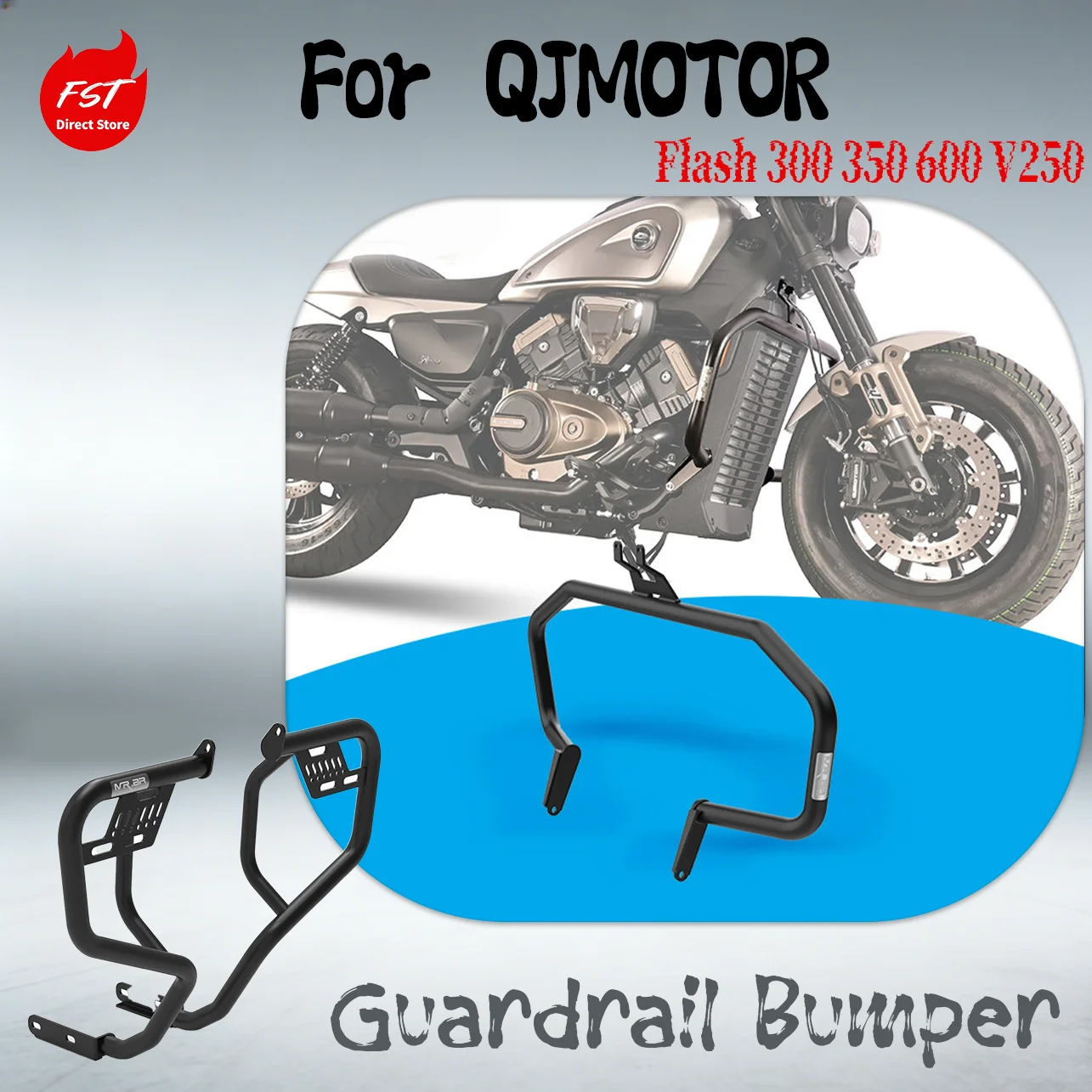 

Racing Crash Bars Engine Guard Anti-Fall Bumper Protector Modified Parts for QJMOTOR Flash 300 350 600 V250 Motorcycle