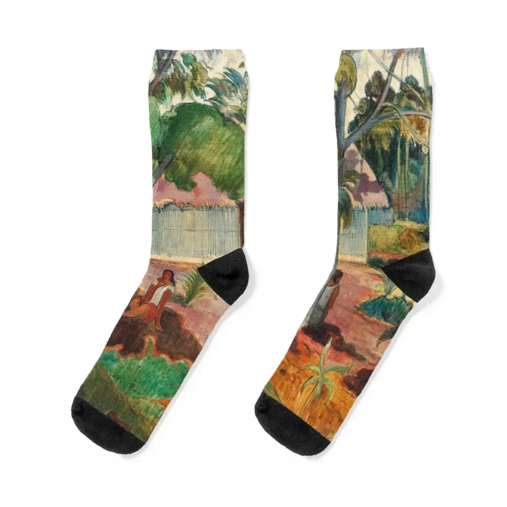 

The Large Tree (1891) by Paul Gauguin. Socks floral Stockings man funny sock Men Socks Women's