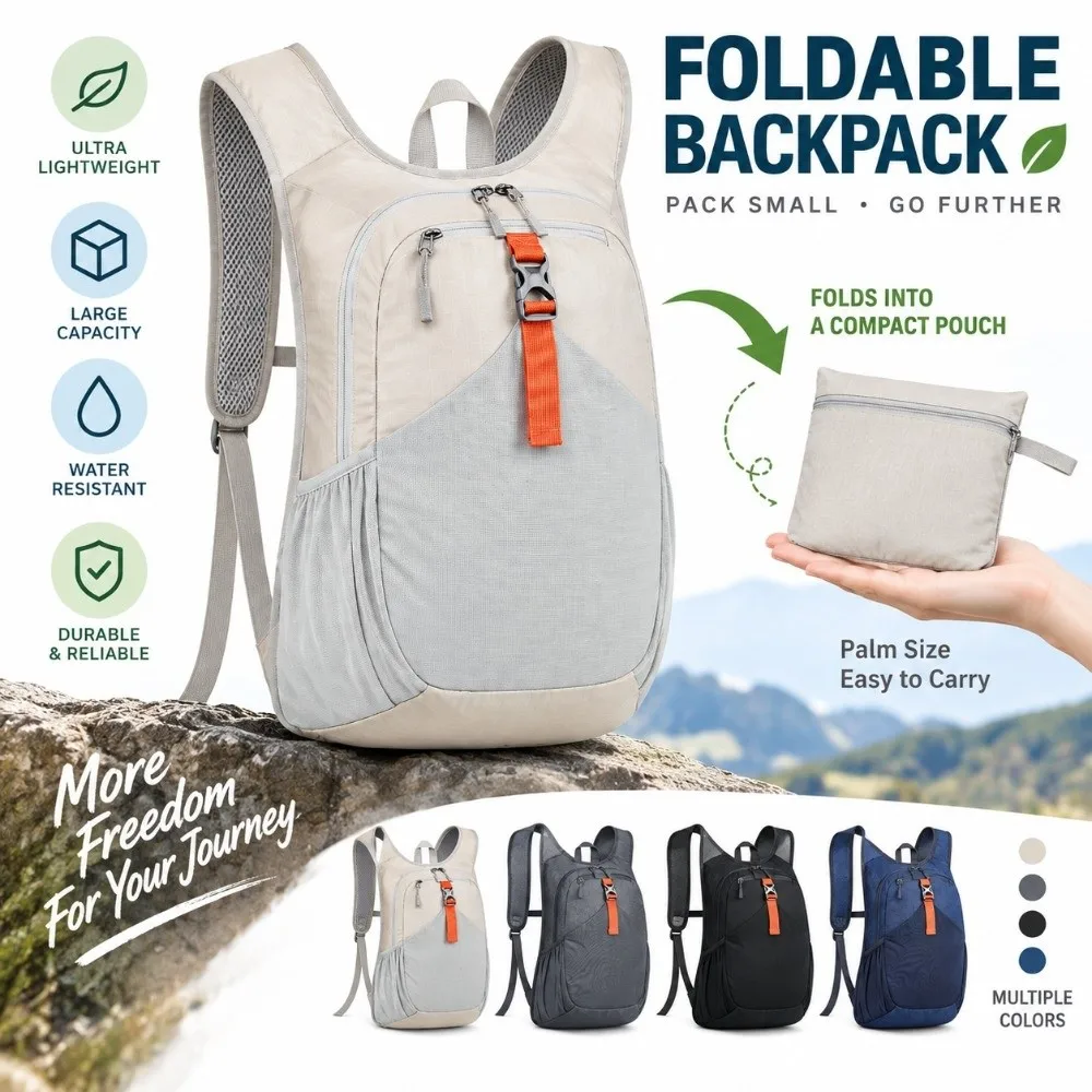 High Quality 15L Hiking Backpack Lightweight Multiple Pockets Small Backpack Foldable Compact Ultralight Hiking Daypack Hiking