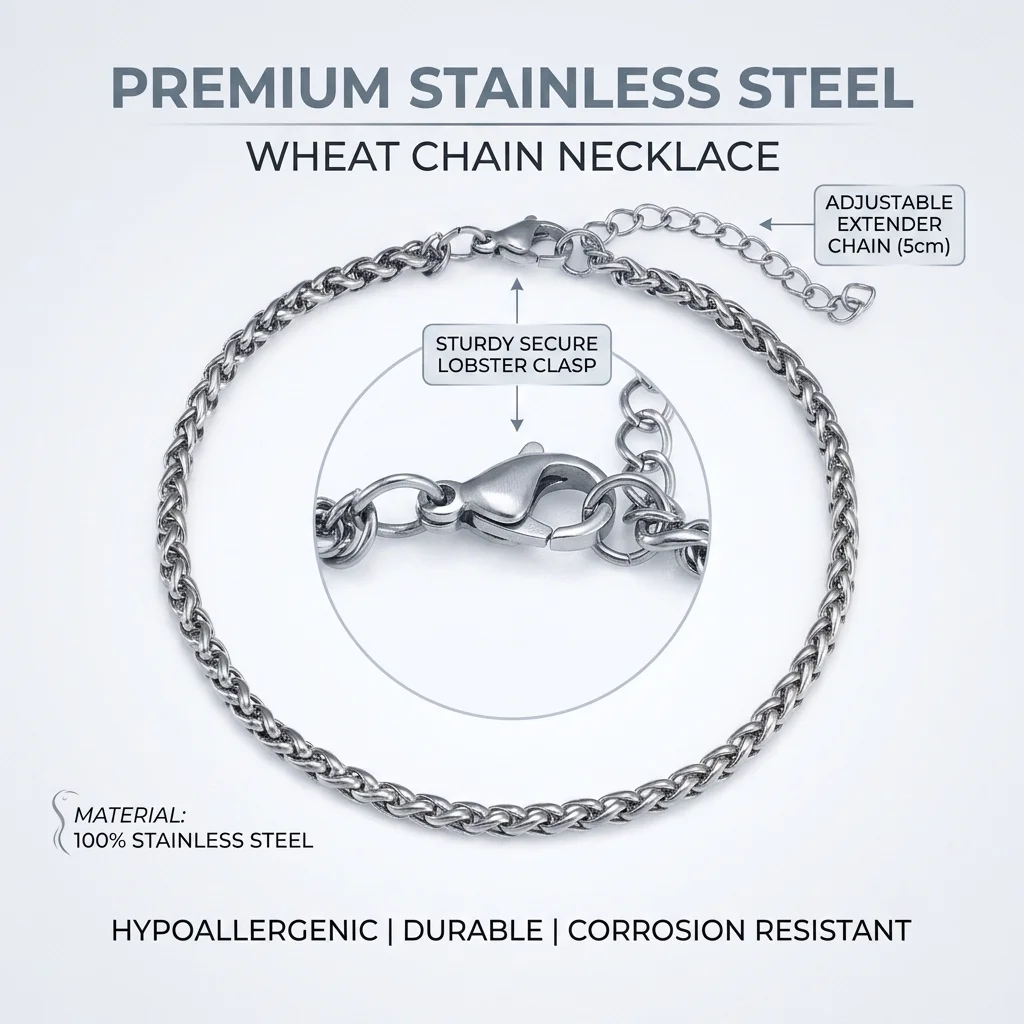 Ladies Luxury Stainless Steel Bracelets Chain with Lobster Clasp Allergy-Free Basic Model Jewellery for Woman Making Gifts Tiki