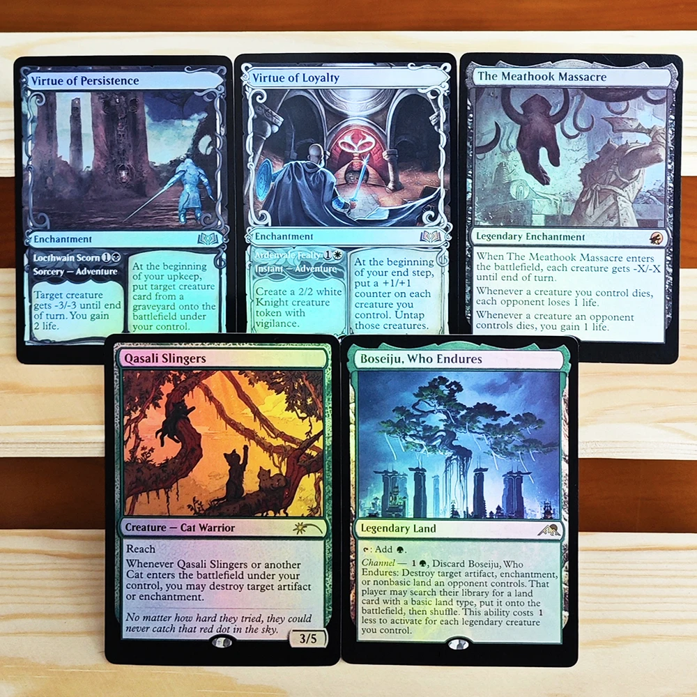 Cartes de jeu TCG rares et exclusives en foil : Vertu de persistance/loyauté/Meathook/Qasali Slingers/Boseiju, qui résistent - Collection