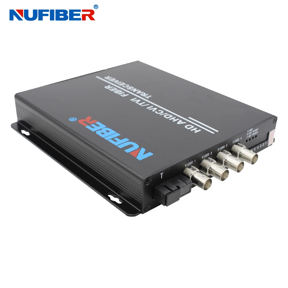 4 Channel Digital Video Converter,IP/AHD/CVI/TVI Signal to DVR,BNC to Fiber Video Transmitter/Receiver