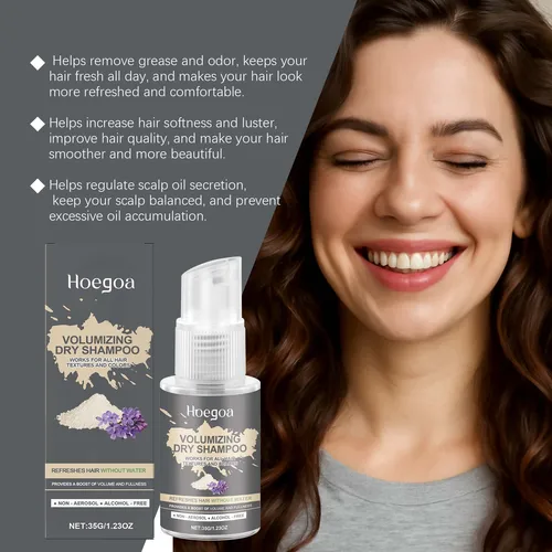 Imagen 2 del producto Champú seco voluminizador de lavanda, sensación de aire duradera, Control de aceite, sin lavado, secado rápido, engrosamiento, estilismo voluminizador no graso