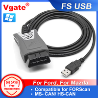 Vgate Vlinker FS ELM327 USB OBD2 Car Diagnostic Tools FORScan OBD2 Automotive Scanner MS/HS CAN PK OBDLink EX For Mazda For Ford
