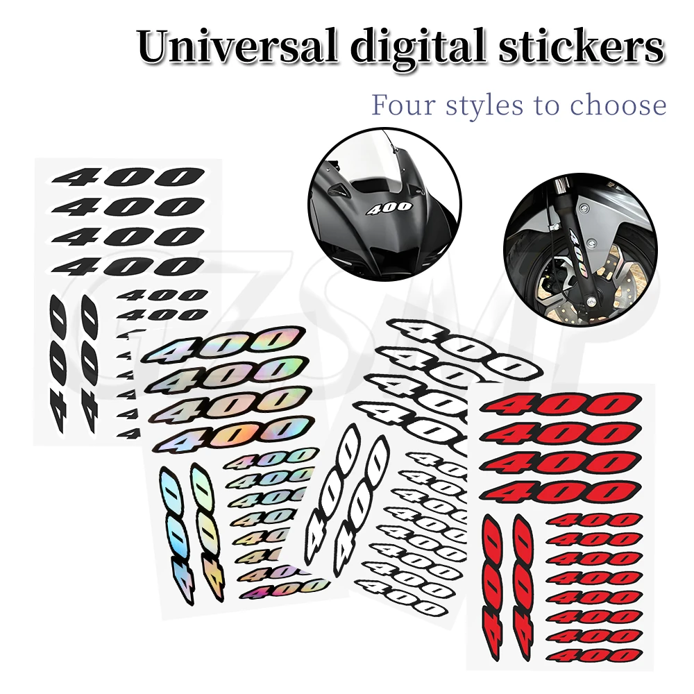 

Motorcycle Number Stickers Decals 400 Emblem Fit for Kawasaki Suzuki Yamaha Honda CB400 Ninja 400 Z400 Scramble Imperiale