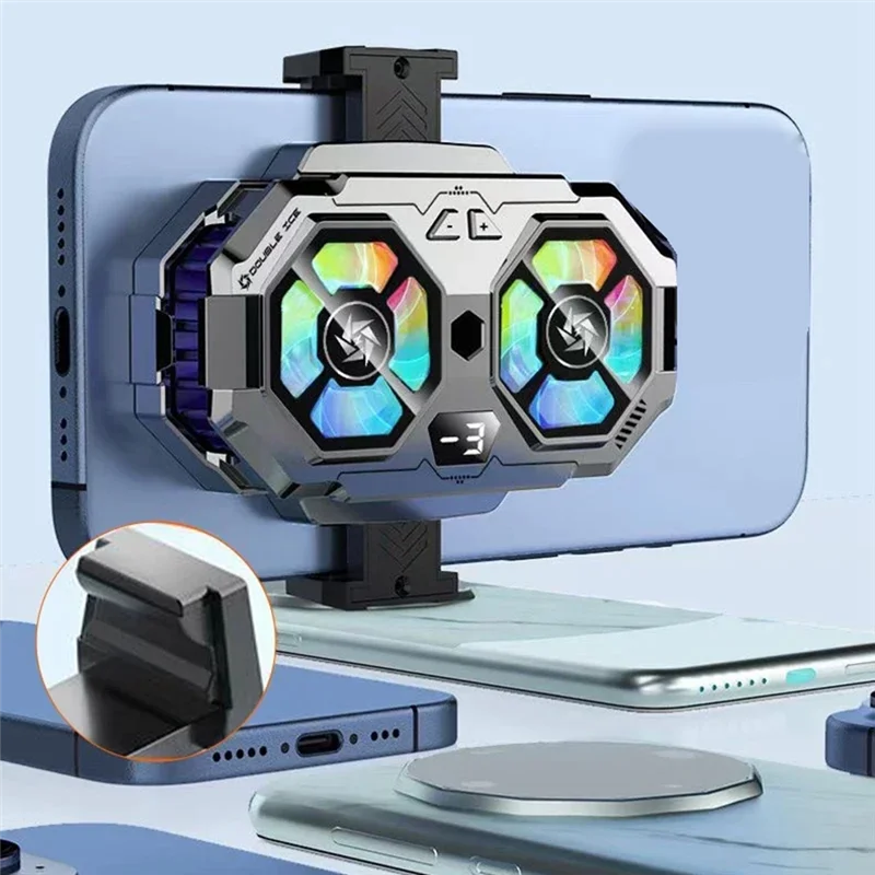 SL-22 مشعاع عالمي ثنائي النواة أشباه الموصلات تبريد الصوت شاشة ديجيتال مشعاع تبريد الهاتف المحمول