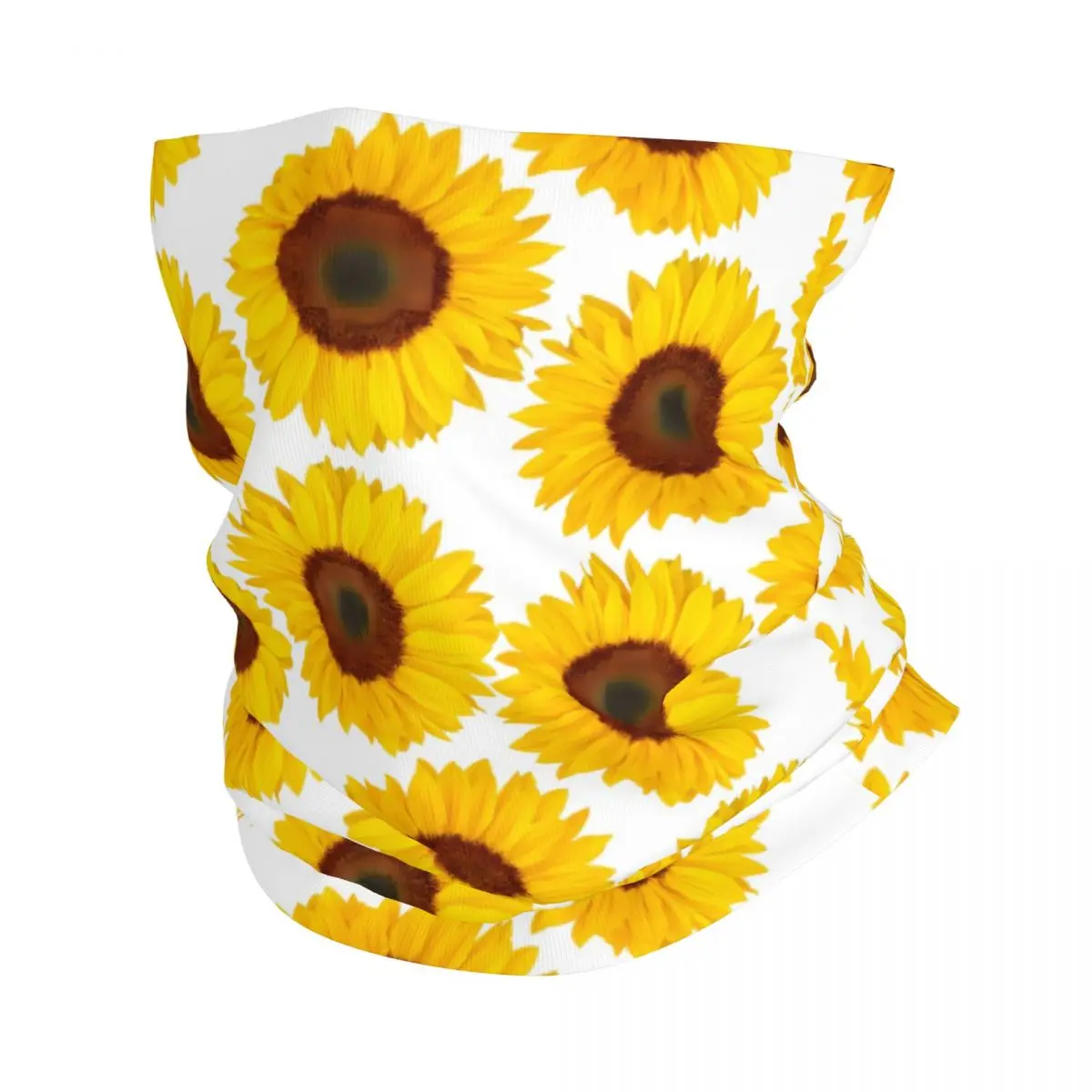 Pañuelo con forma de flor de sol para hombre y mujer, pañuelo para el cuello, bufanda envolvente estampada, gorros cálidos, senderismo, pesca, a prueba de viento