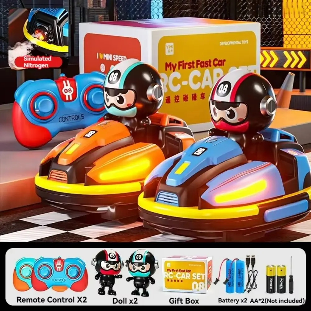 Gesimuleerde stikstof RC Battle Bumper Car Elektrische afstandsbediening voor kinderen Speelgoedauto's Licht Interactieve RC Bumper Karting
