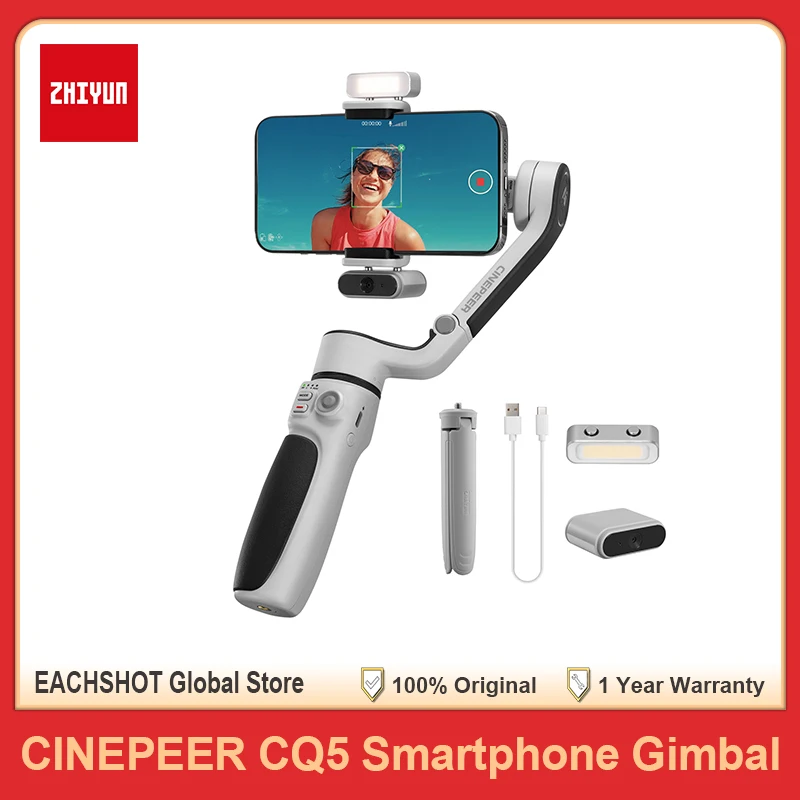 

ZHIYUN CINEPEER CQ5 3-Axis Handheld Smartphone Gimbal Anti-shake Stabilizer with AI Tracker Extension Selfie Stick for Vlogging