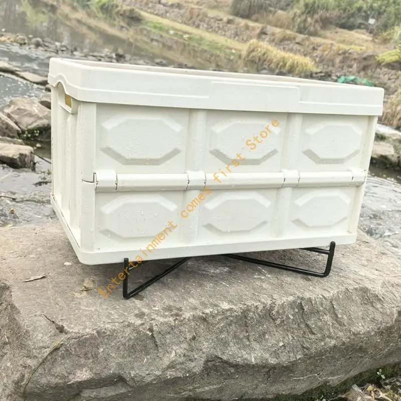 Camping Bag and Stand with Flat Folding Form, Off-Ground Metal Support for Cleaner Camp Area Storage and Daily Carry Order