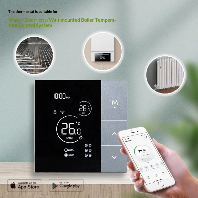 Minco Heat 16A Tuya Wifi Smart Thermostat for Electric Underfloor Heating/Water/Gas Boiler Remote Control