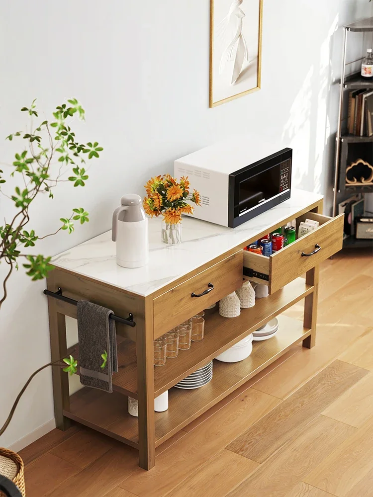 Dining side cabinet small apartment solid wood Zhongdao platform narrow storage cabinet simple modern living room