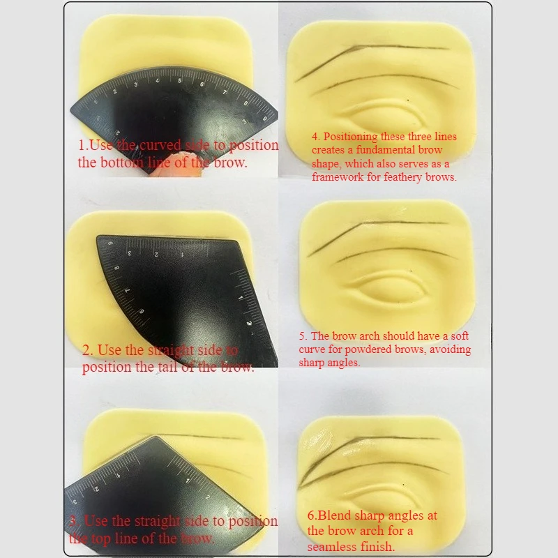 Brow Shaping Kit van 1 minuut voor beginners: stencilliniaal en gids - snel ontwerp, wenkbrauwmapping, precisieliniaal en gids