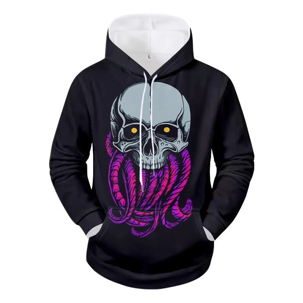 Plus-Size Hoodie, Autumn And Winter New Fashion Hoodie Animated Elements Printed Trend Brand Men's Hoodie Sports Pullover Hip Ho