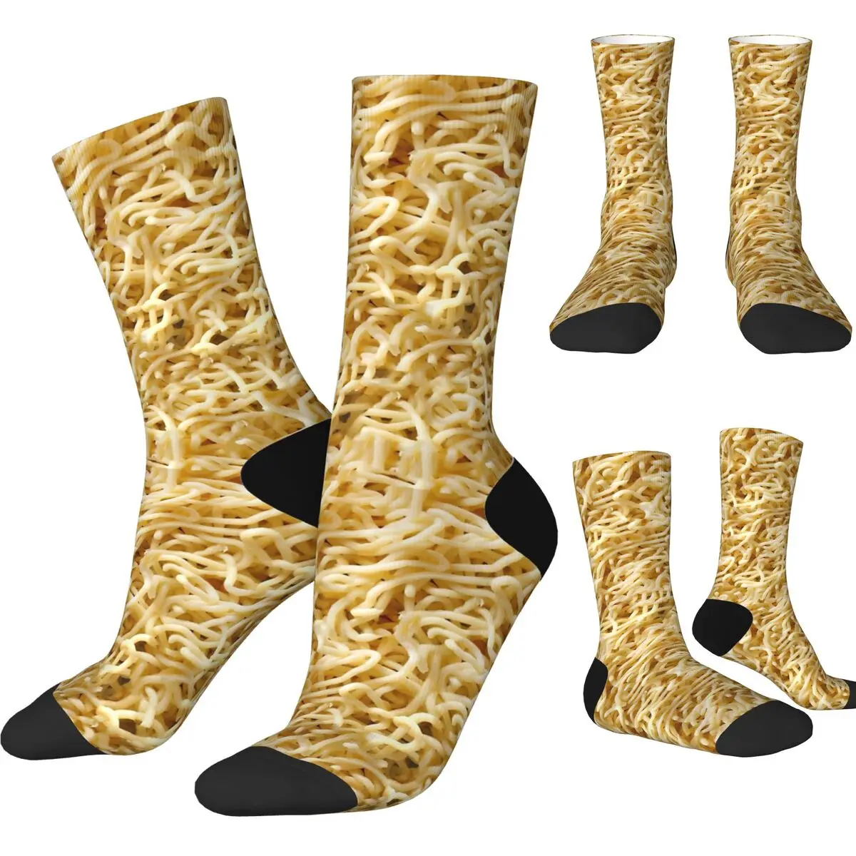 Autumn Winter Funny Unisex Hot Food Ramen Socks Non-slip Middle Tube Socks