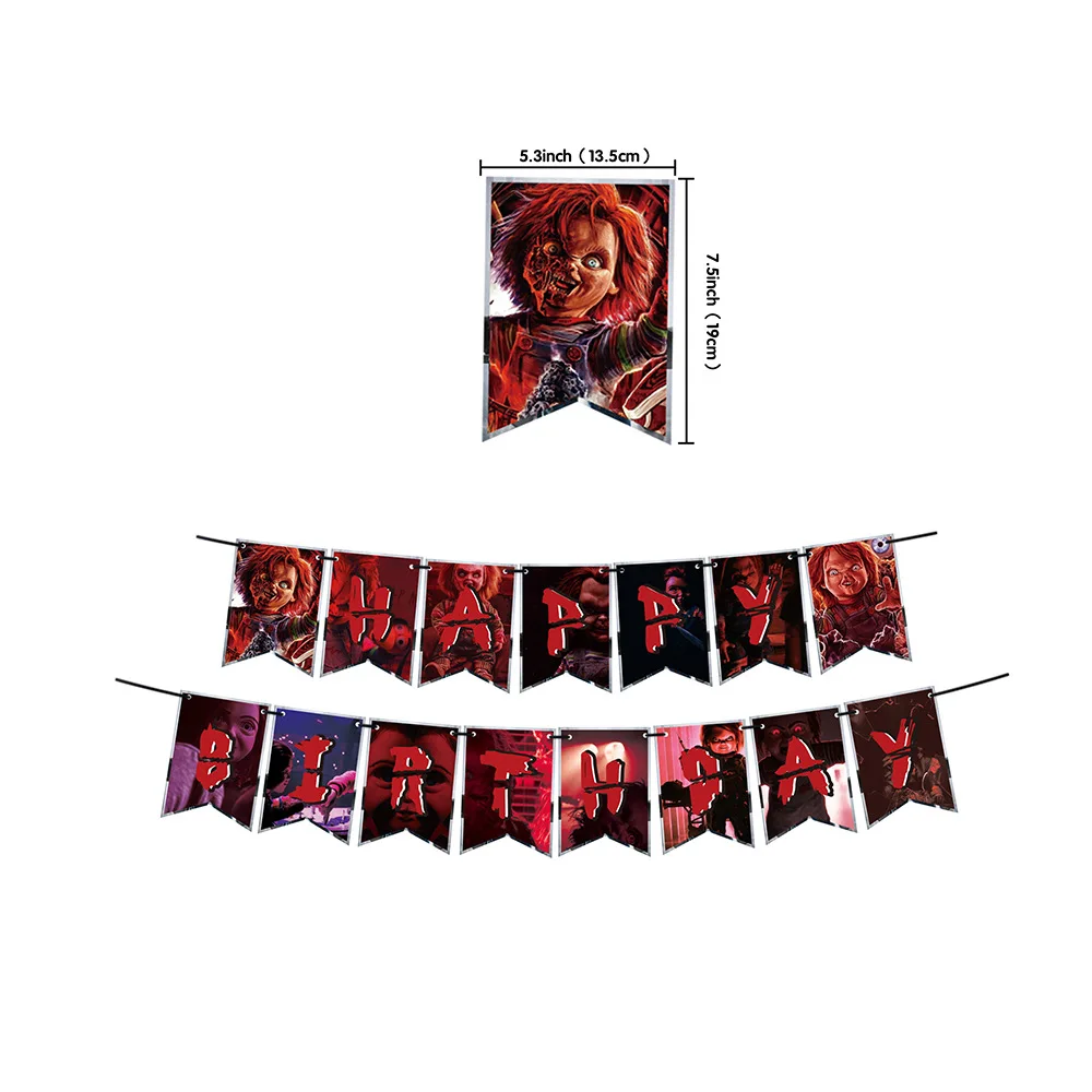 Chucky Birthday Party Decorations  Balloons Horror Movie Character Supplies Banner Cake Topper Kids Happy Backdrop Boy 2nd