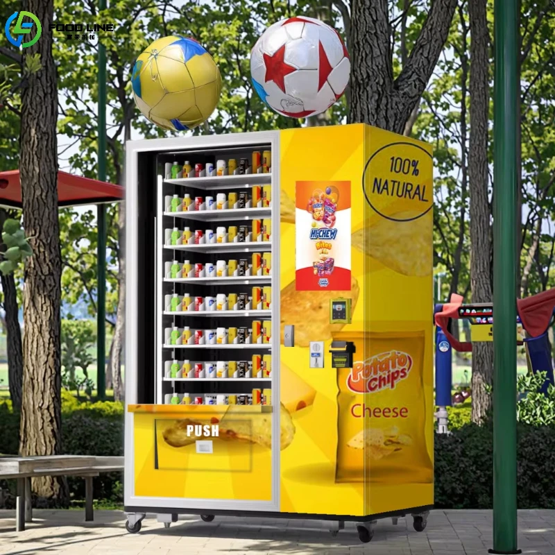 Customized Smart Snack Beverage Vending Machine Refrigerated Multi-Shelf Touch Screen Cashless Payment Vending Equipment