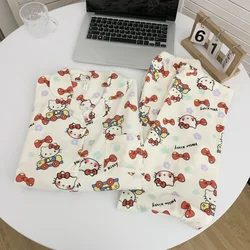 Sanrio cute Hello Kitty pajamas women's autumn new cartoon long-sleeved casual and comfortable outer loungewear suit