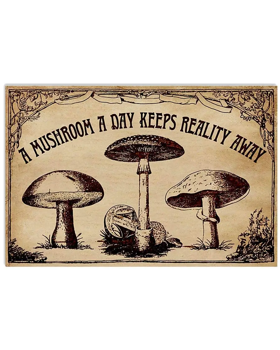 

Retro Tin Sign Psychedelic Magic Mushroom Horizontal Metal Sign for Home Dorm Gym Wall Decor Idea Gifts for Family Friends 8 x