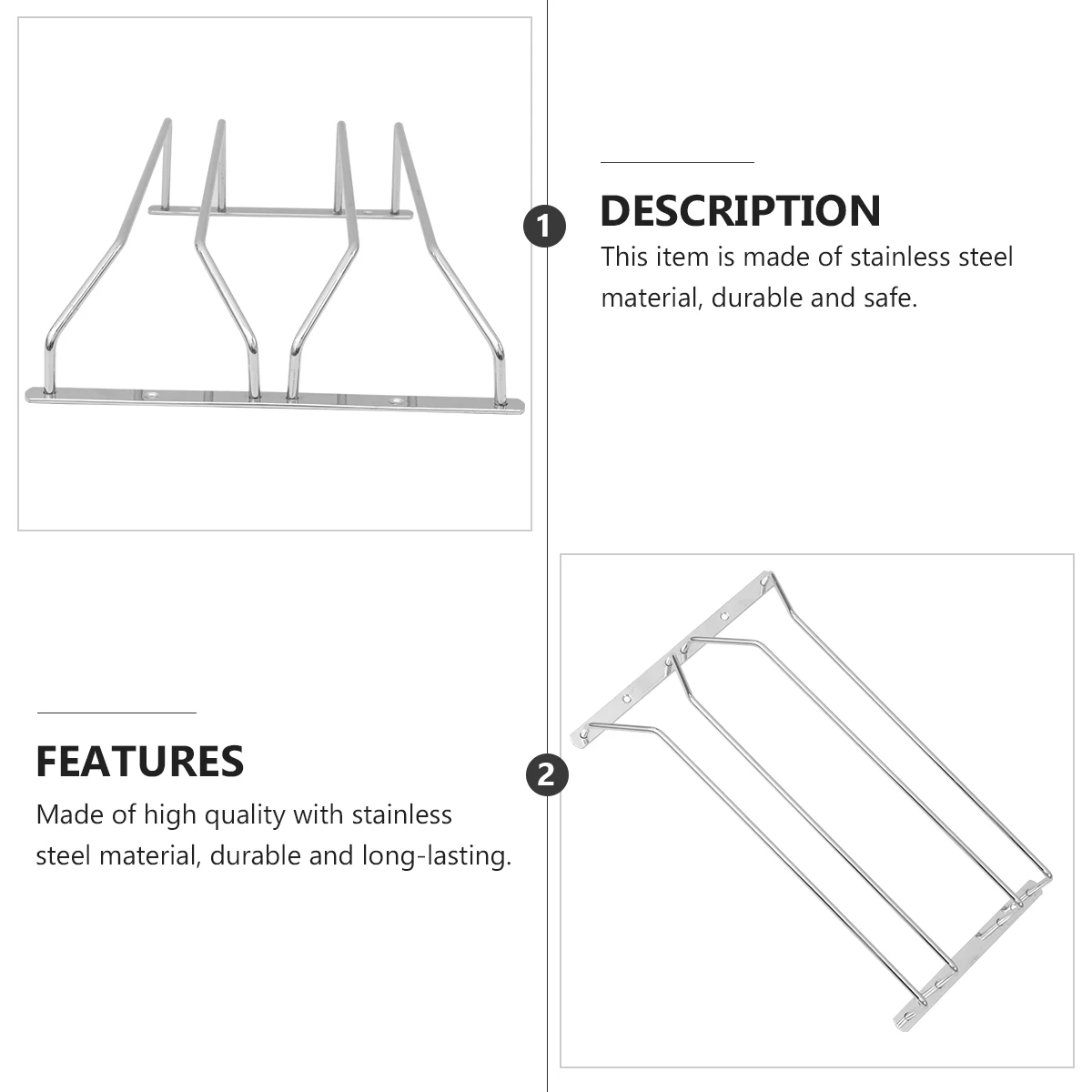 

Glass Racks Stainless Steel Draining Cups Storage Bracket Silver Holder Large Space Portable Kitchen Living Room