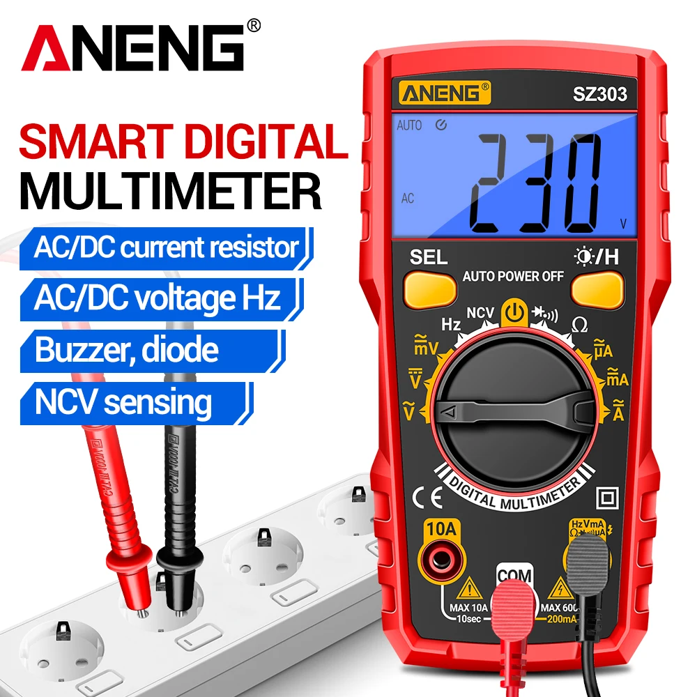 ANENG SZ303 Intelligentes Digitalmultimeter 1999 Messungen AC/DC Spannung Strom Elektrische Datenhaltung Hohe Präzision Professionelles Werkzeug