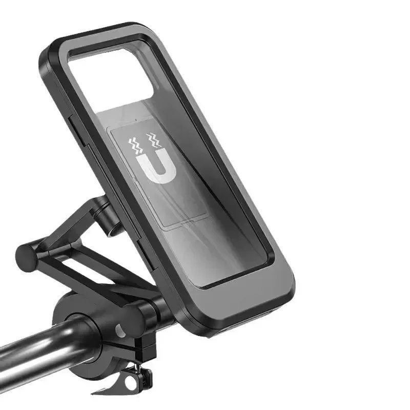 Supporto per cellulare impermeabile per bici da moto magnetico universale per bicicletta GPS 360 ° girevole regolabile per cellulare da moto Holde