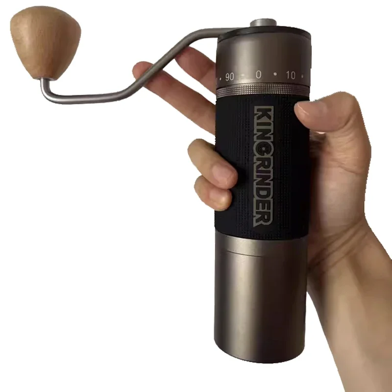 Kingrinder K7 Manual Coffee Grinder Capacity 35g Titanium Tapered Burr Magnetic Attraction Powder Bottle Coffee Bean Grinder