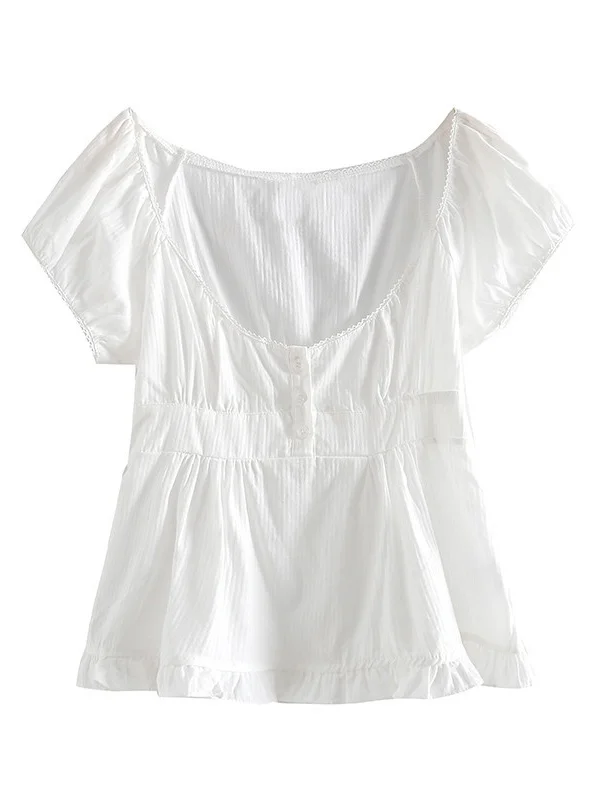 pu-スリムガールズスウィート-tシャツ-夏のファッションレディーススタイリッシュなスリムフィット-tシャツ女性のためのかわいい甘いスタイル夏のファッション