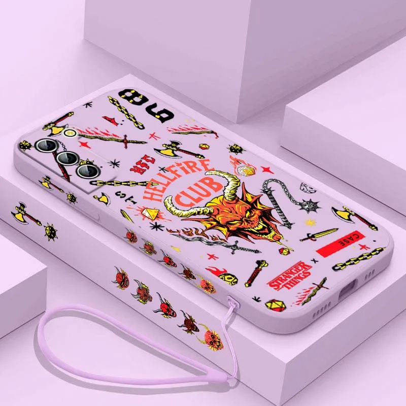 Stranger Things Red Hell Demon For Samsung Galaxy S26 S25 S24 S23 S22 S21 S20 Ultra FE Plus Liquid Left Rope Phone Case Cover view 5