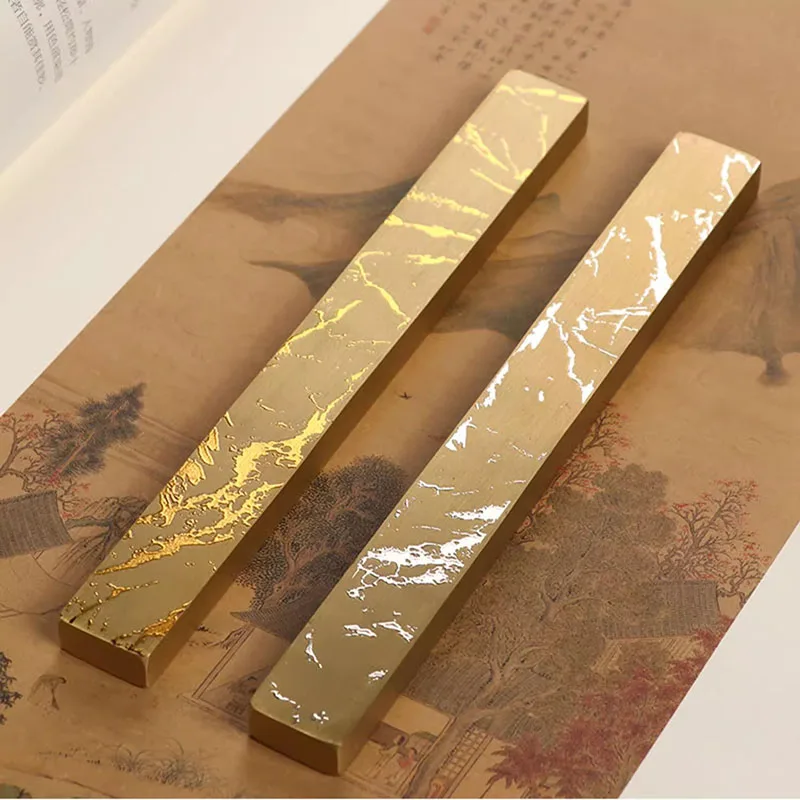 

1pcs Brass Paperweight Metal Gold Paper Weight For Calligraphy Xuan Paper Press Traditional Chinese Painting Drawing Art Supply