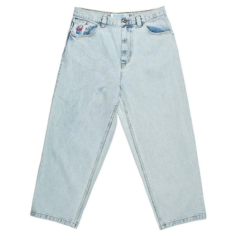 Jeans Baggy Bordados para Homens, Calças Denim Cargo Calças Simples de Lazer, Calças de Golfe Y2K para Homens, Quente