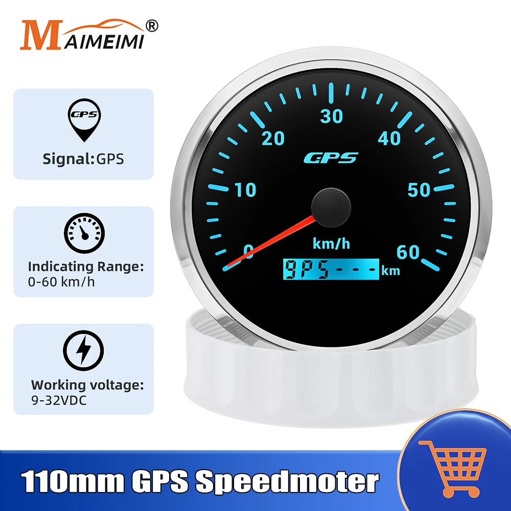 

Универсальный GPS-спидометр 110 мм, 30/60/80/120/200 км/ч, 7 цветов подсветки, с GPS-антенной для морских судов, автомобилей и грузовиков