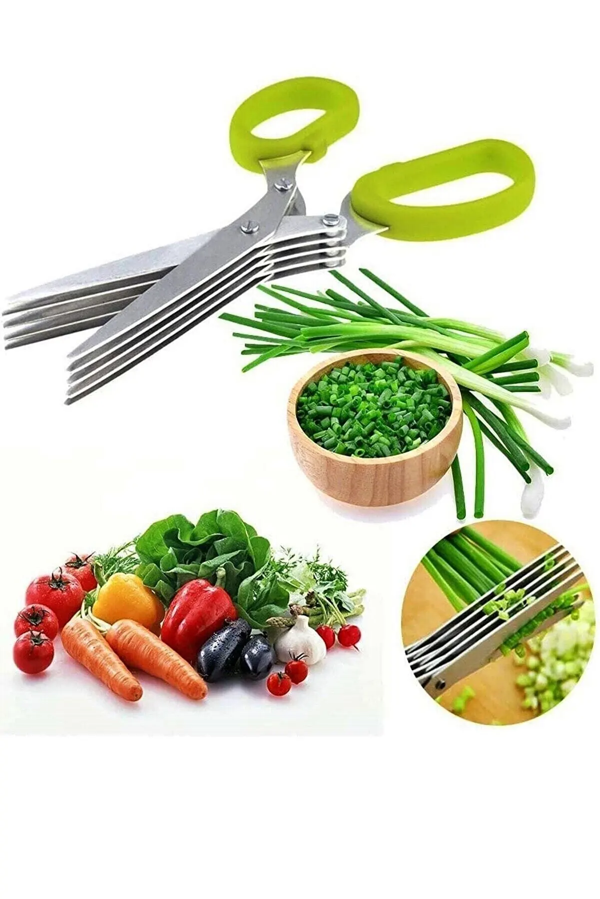 Tijeras multichopper, tijeras para verduras, frutas y verduras cortador de, tijeras de acero inoxidable afiladas, útiles y multifuncionales
