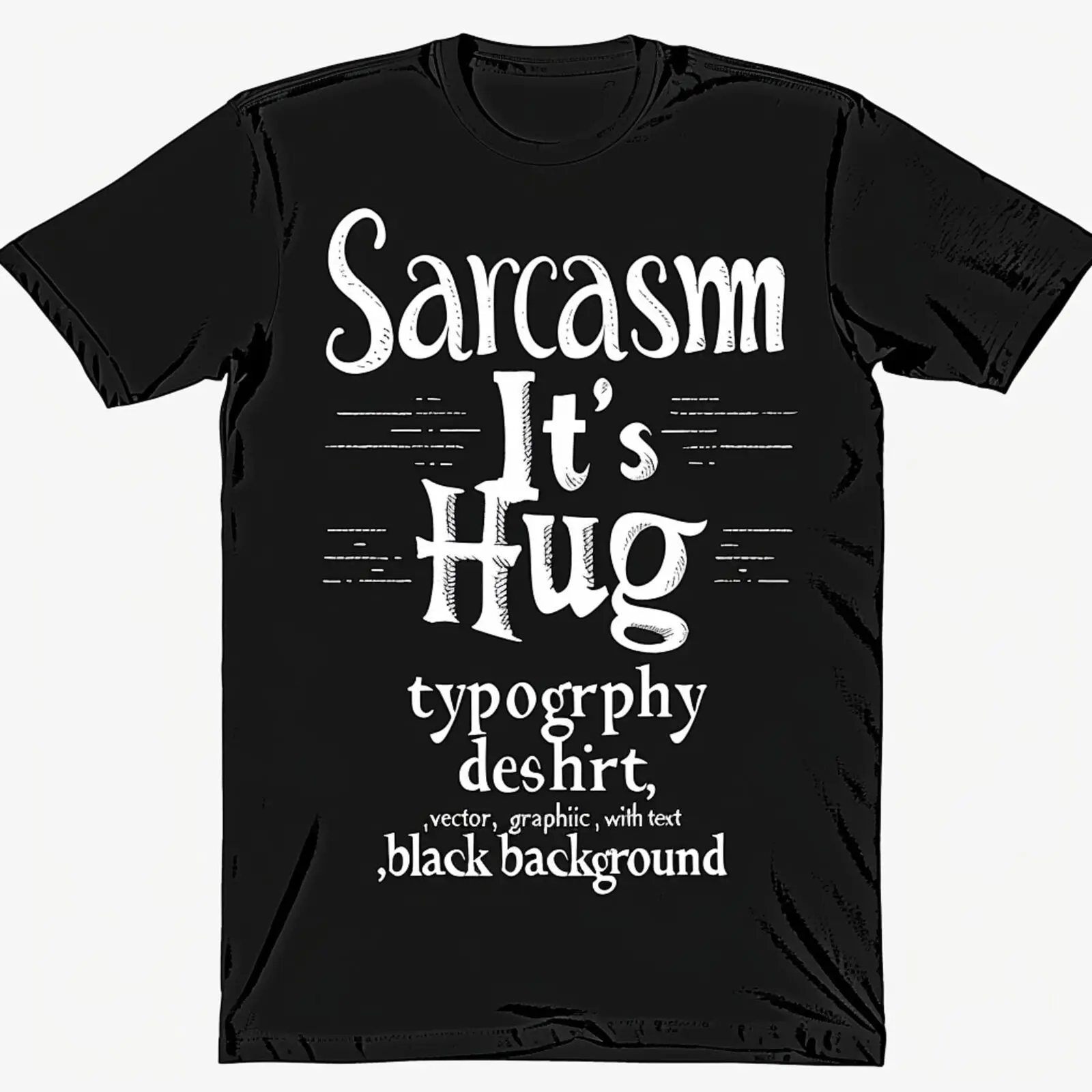 Unique Sarcasm It's How I Hug Typography T Shirt Black Tee for Men & Women Funny