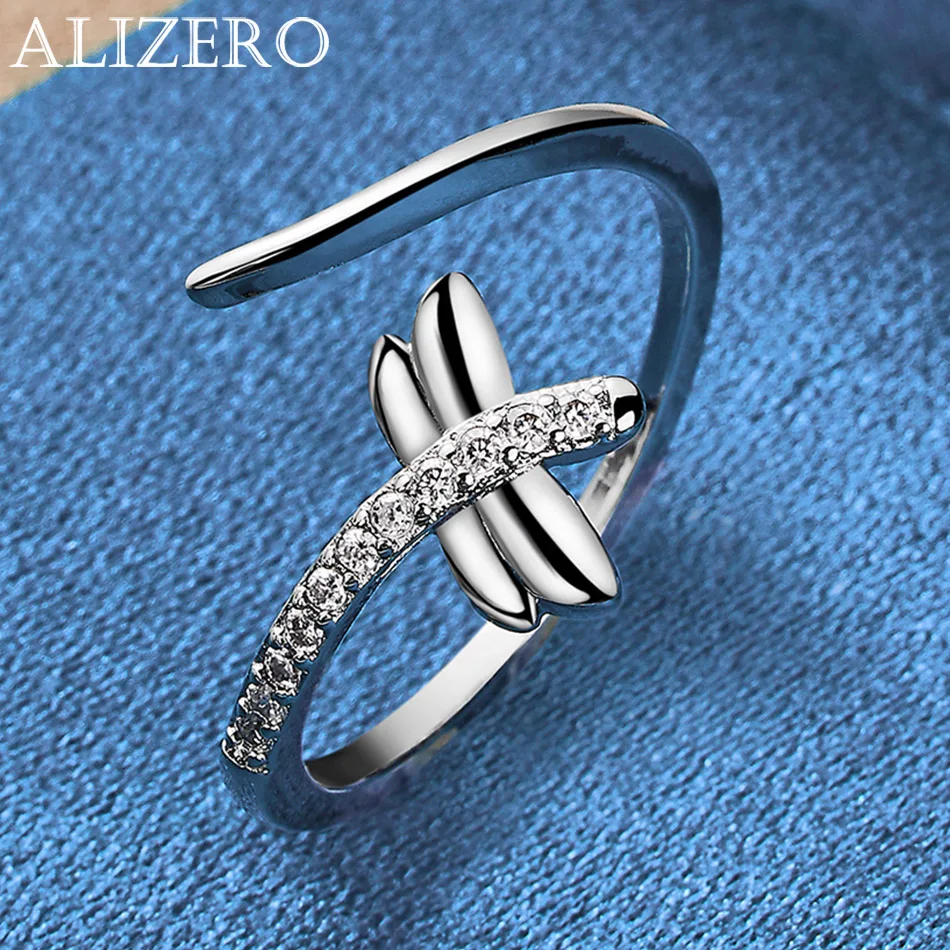 

ALIZERO 925 Sterling Silver Ring Crystal Zircon Dragonfly Ring For Women Wedding Engagement Rings Opening Ring Fashion Jewelry