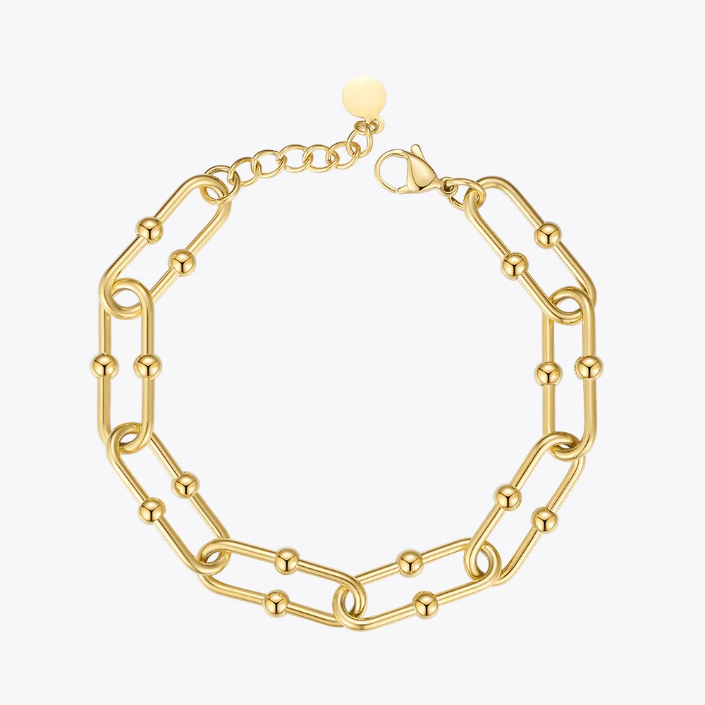 

ENFASHION Geometric Bead Bracelet For Women Gold Color Pulseras Stainless Steel Bracelets Fashion Jewelry Friends Gift B202221