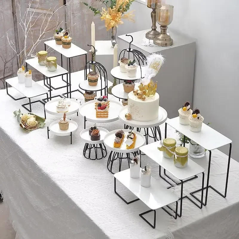 Wedding Decoration & Supplies Set of 14 Pieces Buffet Catering Dessert Display Stand Snack Metal Cake Stand