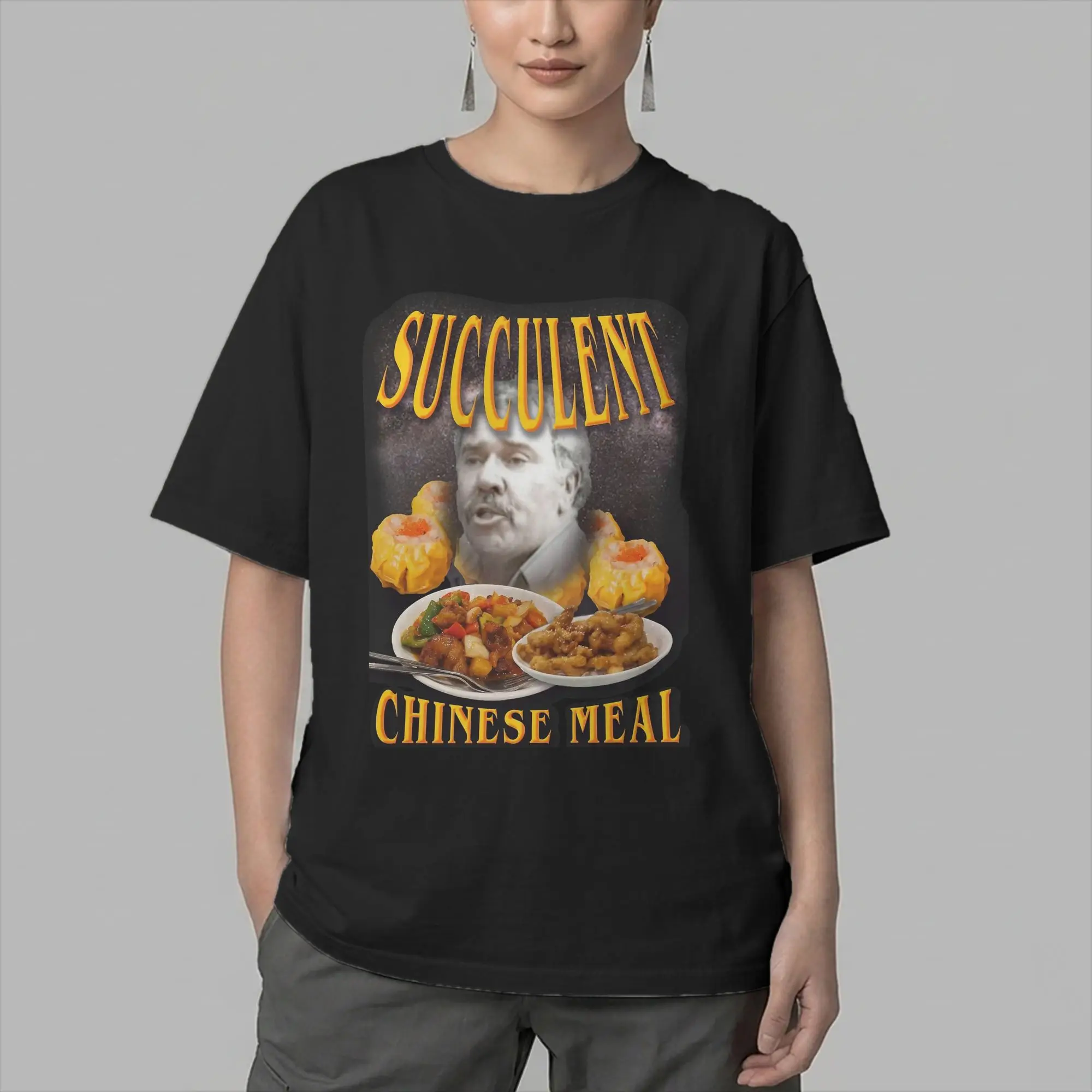 Men T-Shirts Succulent Chinese Meal Vintage 100% Cotton Tee Shirt Short Sleeve  T Shirt Crew Neck Clothing Adult