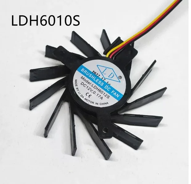 LDH6012S DC 12V 0.17A 55X55mm 3-Wire Graphics Card Fan